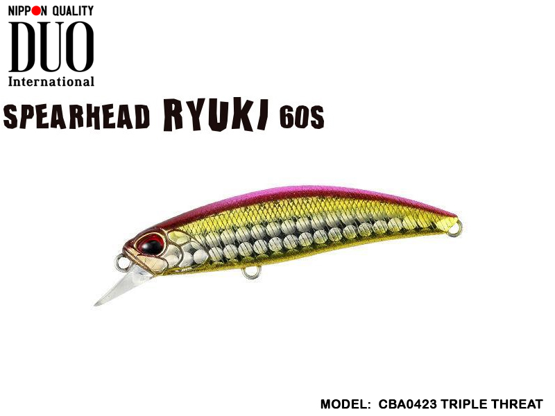 DUO Spearhead Ryuki 60S SW (Length: 60mm, Weight: 6.5gr Color: CBA0423 Triple Threat)